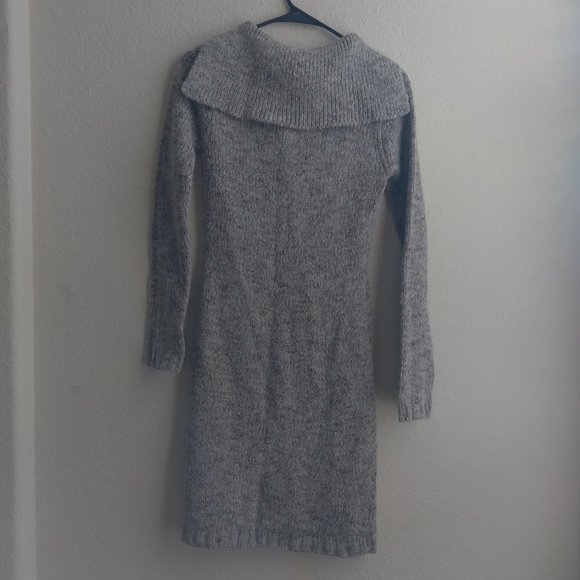 Vintage Rampage Wool Blend Gray Long Cardigan with Cable Knit Detail - Picture 2 of 4